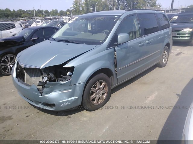 2A4RR5D11AR359016 - 2010 CHRYSLER TOWN & COUNTRY TOURING Light Blue photo 2