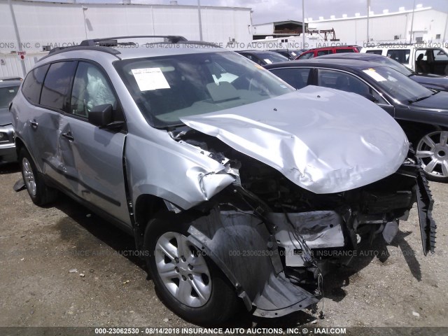 1GNKRFKD0EJ215355 - 2014 CHEVROLET TRAVERSE LS SILVER photo 1