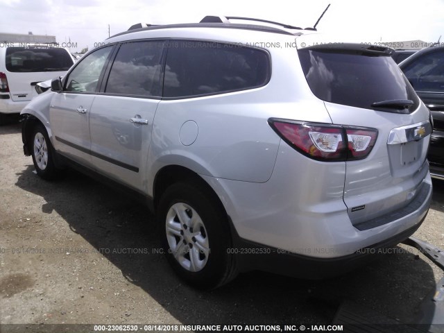 1GNKRFKD0EJ215355 - 2014 CHEVROLET TRAVERSE LS SILVER photo 3