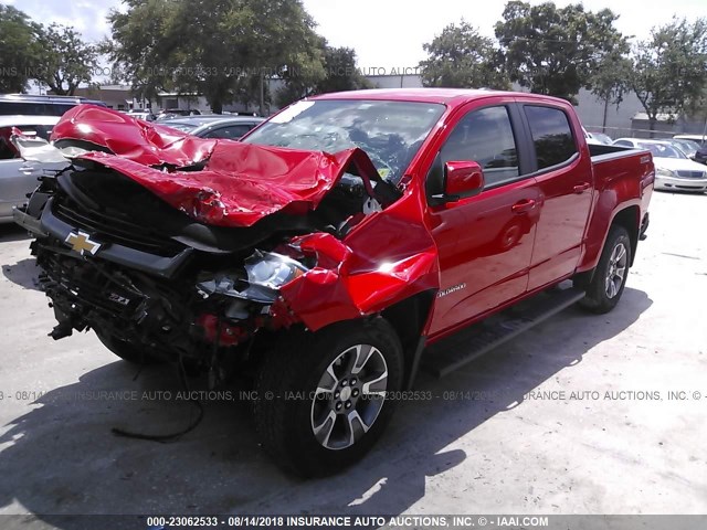 1GCGTDE31G1246236 - 2016 CHEVROLET COLORADO Z71 RED photo 2