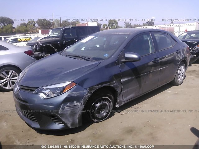 2T1BPRHE6FC394773 - 2015 TOYOTA COROLLA ECO/ECO PLUS/ECO PREMIUM GRAY photo 2