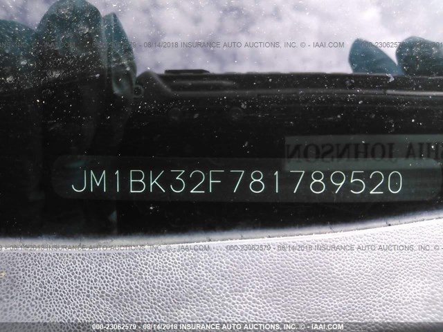 JM1BK32F781789520 - 2008 MAZDA 3 I GRAY photo 9