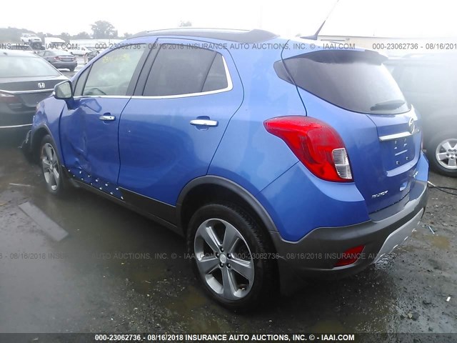 KL4CJBSB6EB741182 - 2014 BUICK ENCORE CONVENIENCE Կապույտ լուսանկար 3