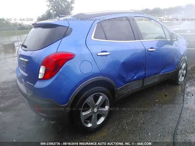 KL4CJBSB6EB741182 - 2014 BUICK ENCORE CONVENIENCE BLUE photo 4