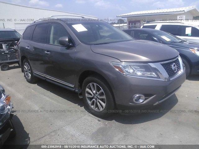 5N1AR2MNXEC612851 - 2014 NISSAN PATHFINDER S/SV/SL/PLATINUM GRAY photo 1
