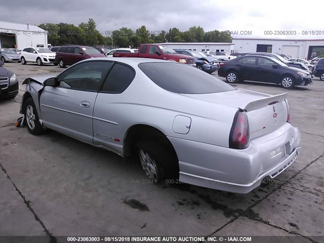 2G1WX15K029346394 - 2002 CHEVROLET MONTE CARLO SS SILVER photo 3