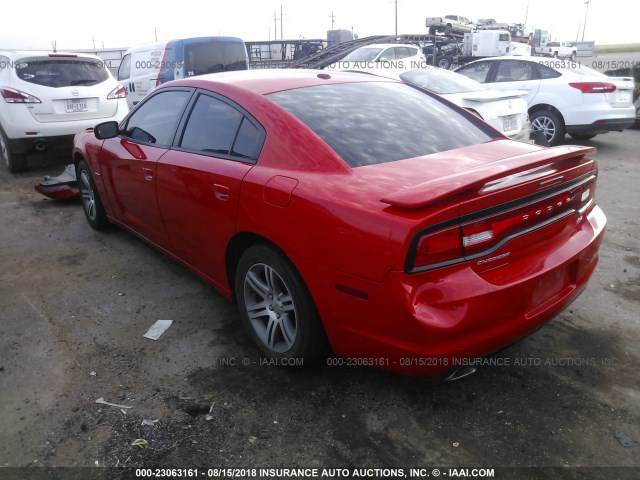 2C3CDXCT4EH184107 - 2014 DODGE CHARGER R/T RED photo 3