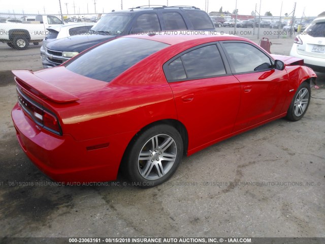 2C3CDXCT4EH184107 - 2014 DODGE CHARGER R/T RED photo 4