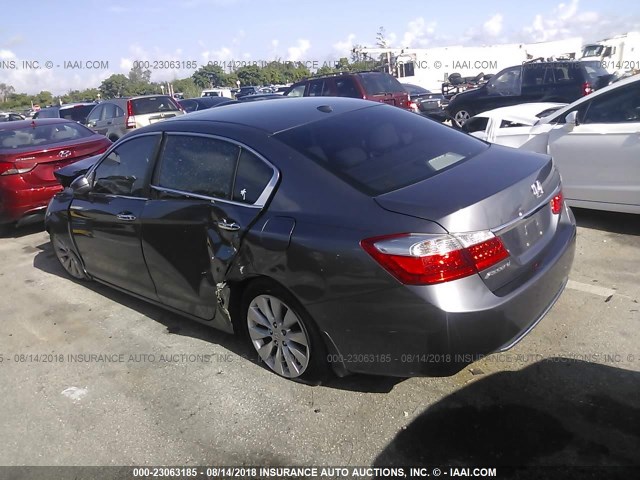 1HGCR2F86DA100522 - 2013 HONDA ACCORD EXL GRAY photo 3