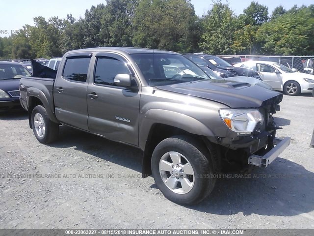 5TFLU4EN3CX037925 - 2012 TOYOTA TACOMA DOUBLE CAB GRAY photo 1