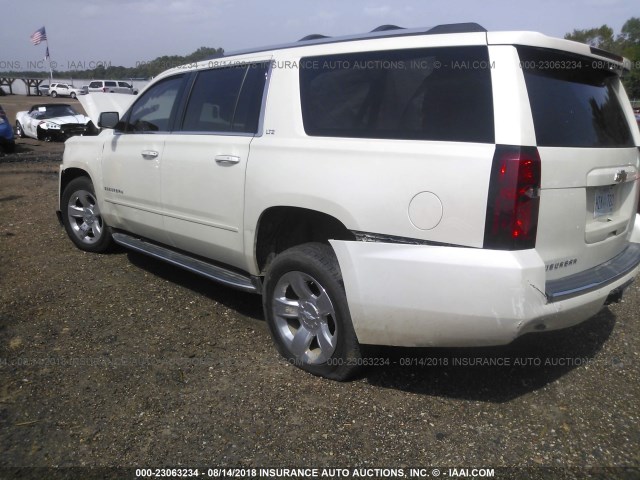 1GNSCKKC1FR308471 - 2015 CHEVROLET SUBURBAN C1500 LTZ WHITE photo 3