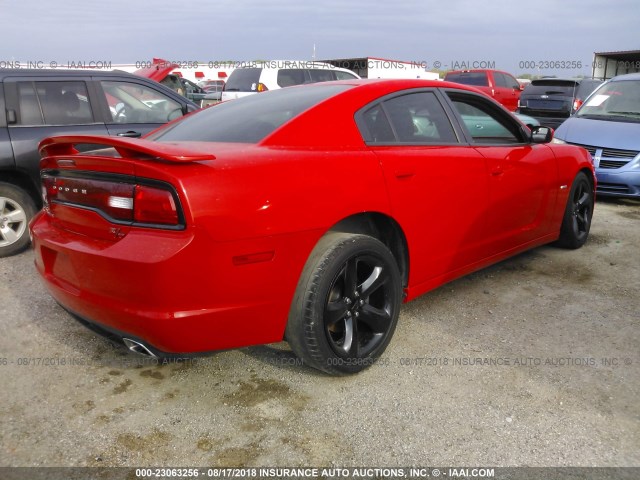 2C3CDXCT2EH354108 - 2014 DODGE CHARGER R/T RED photo 4