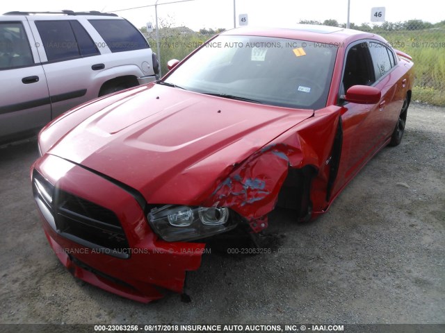 2C3CDXCT2EH354108 - 2014 DODGE CHARGER R/T RED photo 6