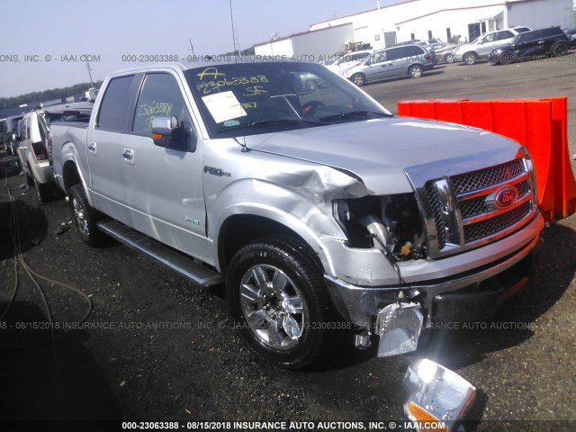 1FTFW1CT1BFA91414 - 2011 FORD F150 SUPERCREW SILVER photo 1