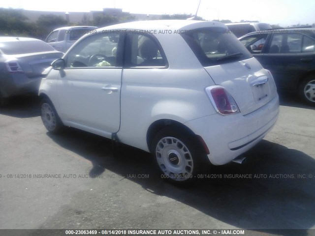 3C3CFFAR9GT170709 - 2016 FIAT 500 POP WHITE photo 3