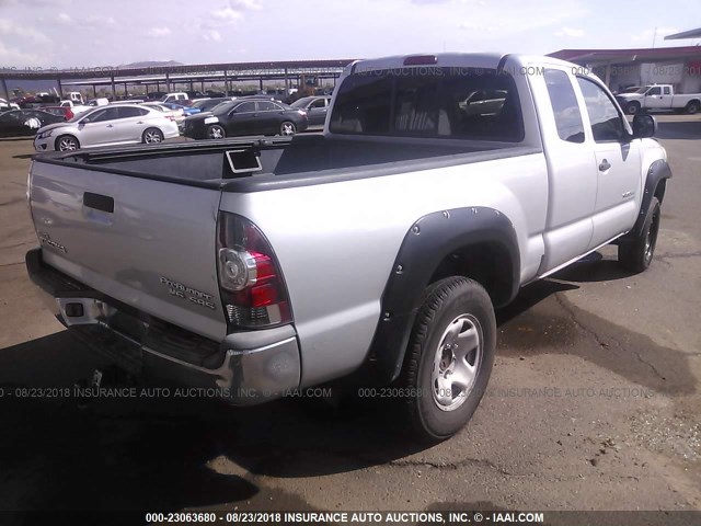 5TETU62N56Z203097 - 2006 TOYOTA TACOMA PRERUNNER ACCESS CAB SILVER photo 4