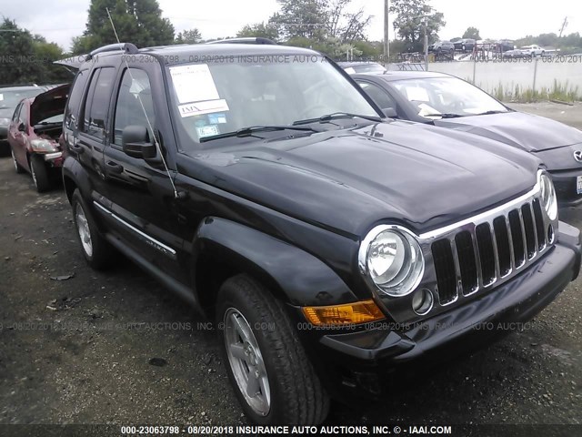 1J8GL58K65W593918 - 2005 JEEP LIBERTY LIMITED BLACK photo 1