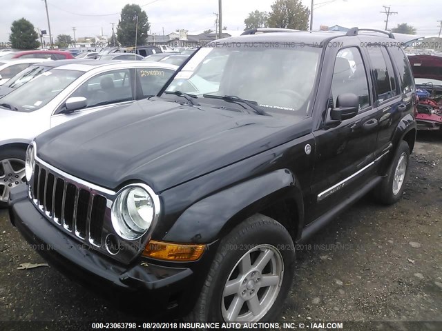 1J8GL58K65W593918 - 2005 JEEP LIBERTY LIMITED BLACK photo 2