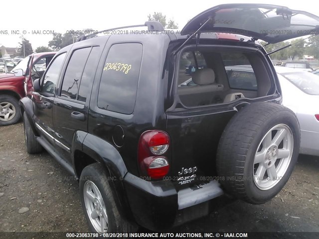 1J8GL58K65W593918 - 2005 JEEP LIBERTY LIMITED BLACK photo 3