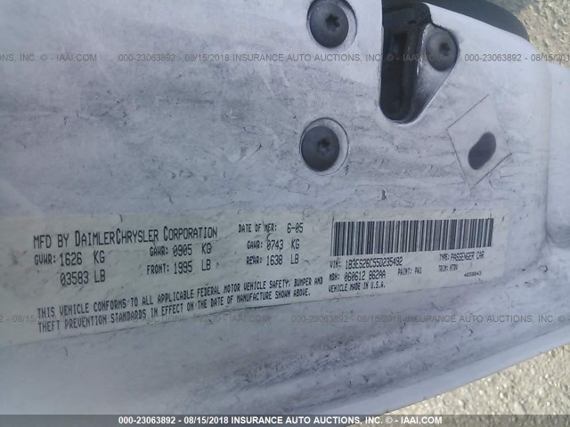 1B3ES26C55D235492 - 2005 DODGE NEON SE WHITE photo 9