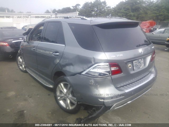 4JGDA5HB6CA019826 - 2012 MERCEDES-BENZ ML 350 4MATIC GRAY photo 3