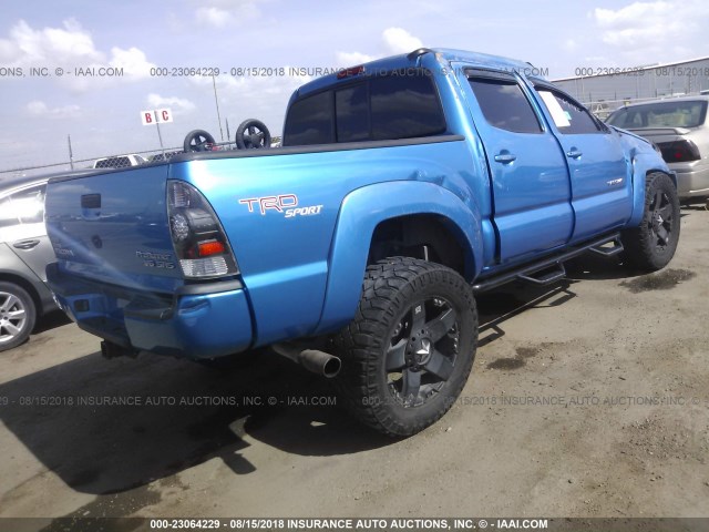 3TMJU62N98M059609 - 2008 TOYOTA TACOMA DOUBLE CAB PRERUNNER BLUE photo 4