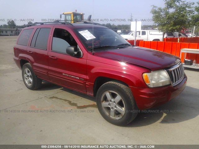 1J4GW58N94C281255 - 2004 JEEP GRAND CHEROKEE LIMITED RED photo 1