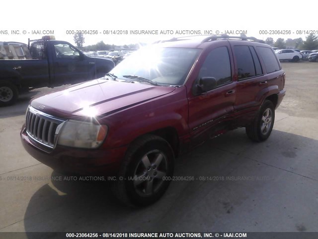 1J4GW58N94C281255 - 2004 JEEP GRAND CHEROKEE LIMITED RED photo 2
