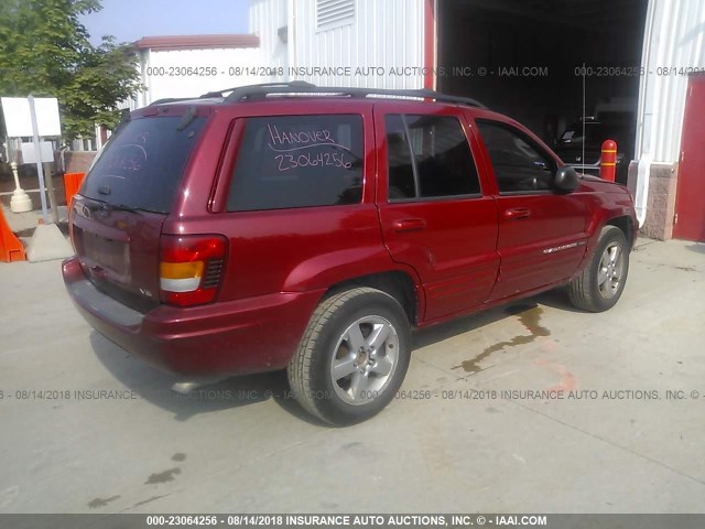 1J4GW58N94C281255 - 2004 JEEP GRAND CHEROKEE LIMITED RED photo 4