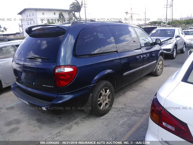 2D4GP44L23R113239 - 2003 DODGE GRAND CARAVAN SPORT BLUE photo 4