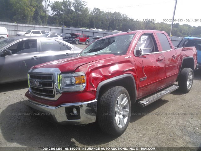 1GTV2UEC2EZ289539 - 2014 GMC SIERRA K1500 SLE RED photo 2