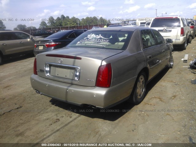 1G6KE57Y72U197301 - 2002 CADILLAC DEVILLE DHS GOLD photo 4