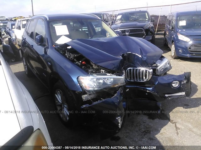 5UXWX9C52G0D94839 - 2016 BMW X3 XDRIVE28I BLUE photo 1