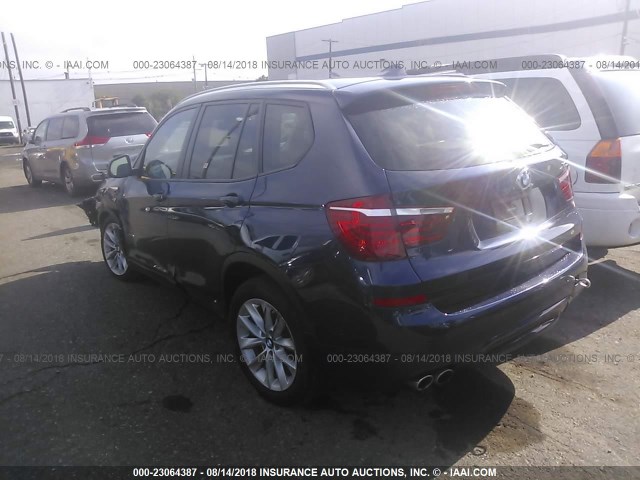 5UXWX9C52G0D94839 - 2016 BMW X3 XDRIVE28I BLUE photo 3