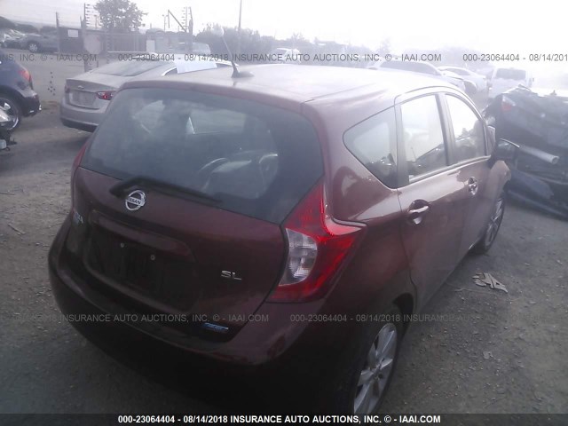 3N1CE2CP5FL370295 - 2015 NISSAN VERSA NOTE S/S PLUS/SV/SL/SR RED photo 4