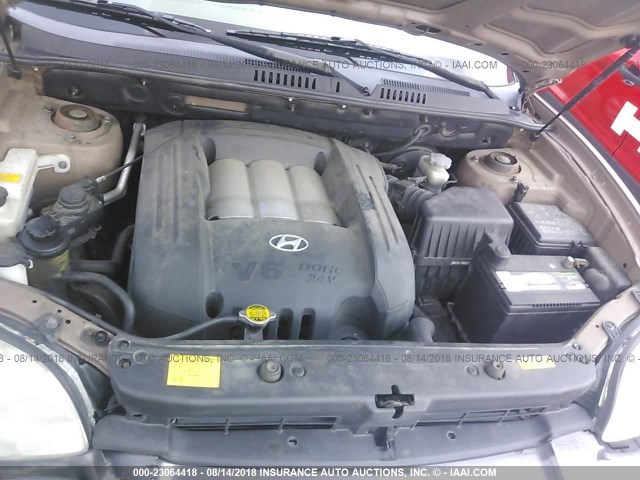 KM8SC13D25U943359 - 2005 HYUNDAI SANTA FE GLS/LX TAN photo 10