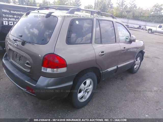 KM8SC13D25U943359 - 2005 HYUNDAI SANTA FE GLS/LX TAN photo 4