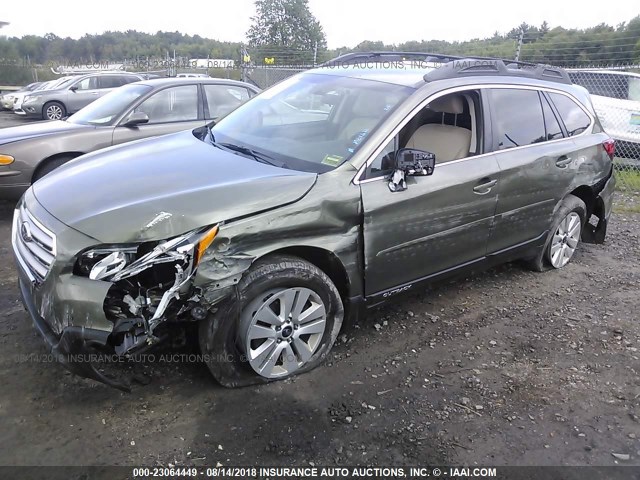 4S4BSAFC6G3248428 - 2016 SUBARU OUTBACK 2.5I PREMIUM GREEN photo 2