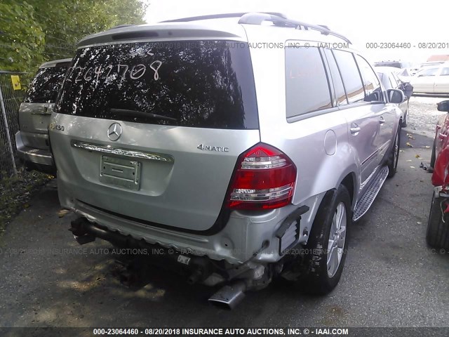 4JGBF71E28A402761 - 2008 MERCEDES-BENZ GL 450 4MATIC SILVER photo 4