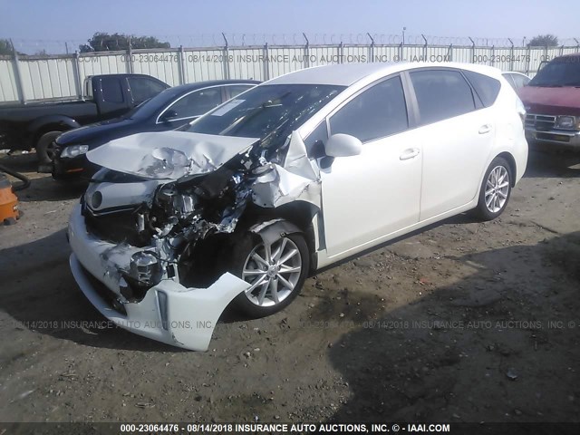 JTDZN3EUXEJ006119 - 2014 TOYOTA PRIUS V WHITE photo 2