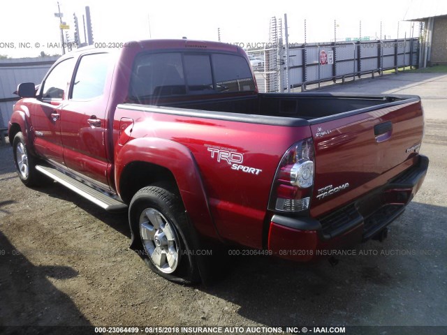 5TFJU4GN6BX012424 - 2011 TOYOTA TACOMA DOUBLE CAB PRERUNNER RED photo 3