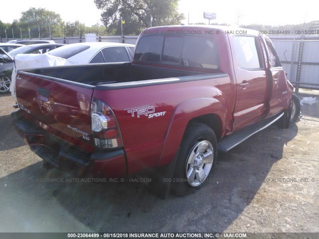 5TFJU4GN6BX012424 - 2011 TOYOTA TACOMA DOUBLE CAB PRERUNNER RED photo 4