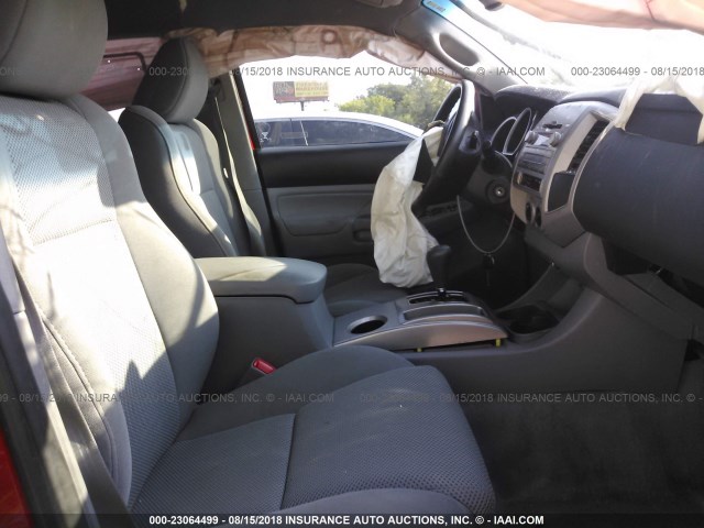 5TFJU4GN6BX012424 - 2011 TOYOTA TACOMA DOUBLE CAB PRERUNNER RED photo 5