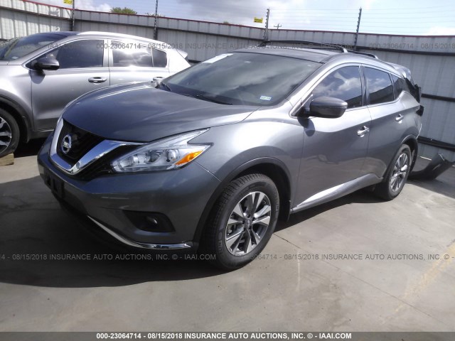 5N1AZ2MG6HN129867 - 2017 NISSAN MURANO S/SL/SV/PLATINUM GRAY photo 2