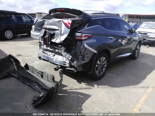 5N1AZ2MG6HN129867 - 2017 NISSAN MURANO S/SL/SV/PLATINUM GRAY photo 4