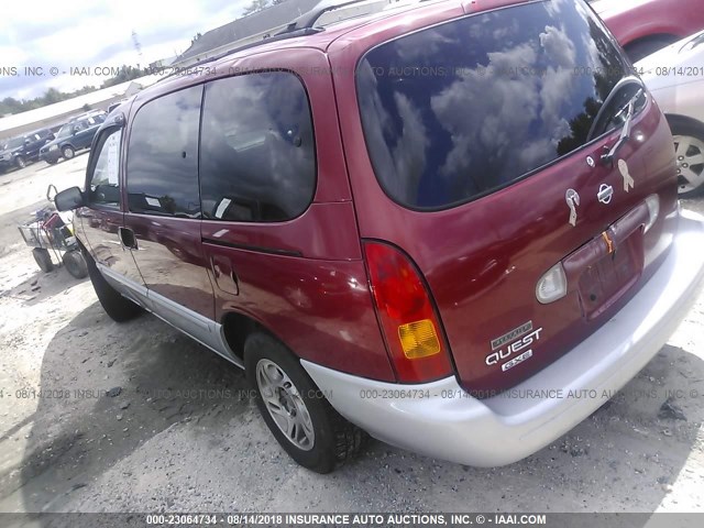 4N2XN11T5YD806481 - 2000 NISSAN QUEST SE/GLE/GXE RED photo 3