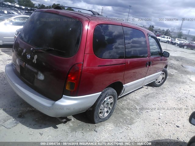 4N2XN11T5YD806481 - 2000 NISSAN QUEST SE/GLE/GXE RED photo 4