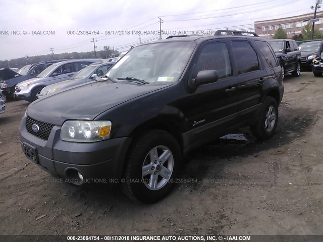 1FMCU59H97KA15484 - 2007 FORD ESCAPE HEV BLACK photo 2