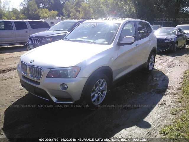 5UXWX7C56BL733868 - 2011 BMW X3 XDRIVE35I SILVER photo 2