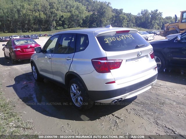 5UXWX7C56BL733868 - 2011 BMW X3 XDRIVE35I SILVER photo 3